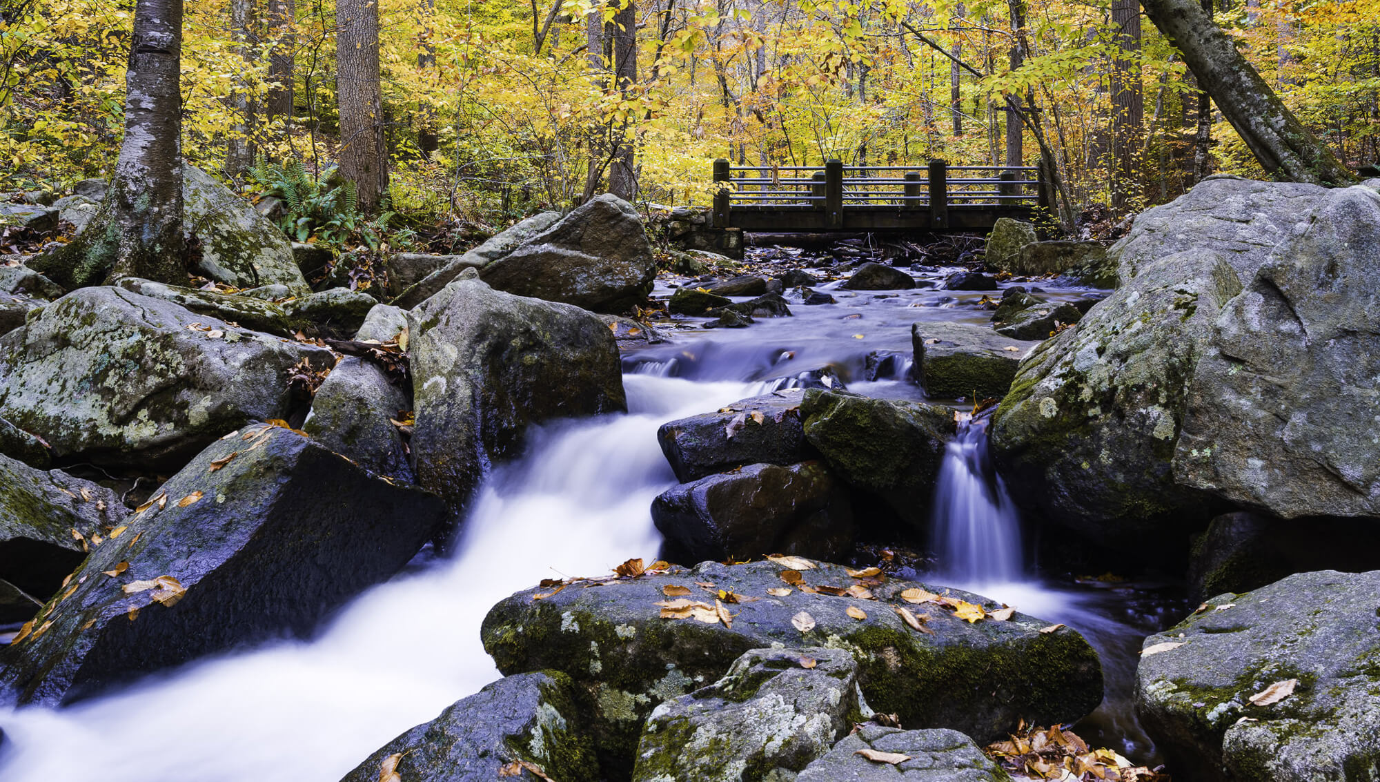 Hikes at Hackelbarney State Park. Scenic view of a river running through rocks.