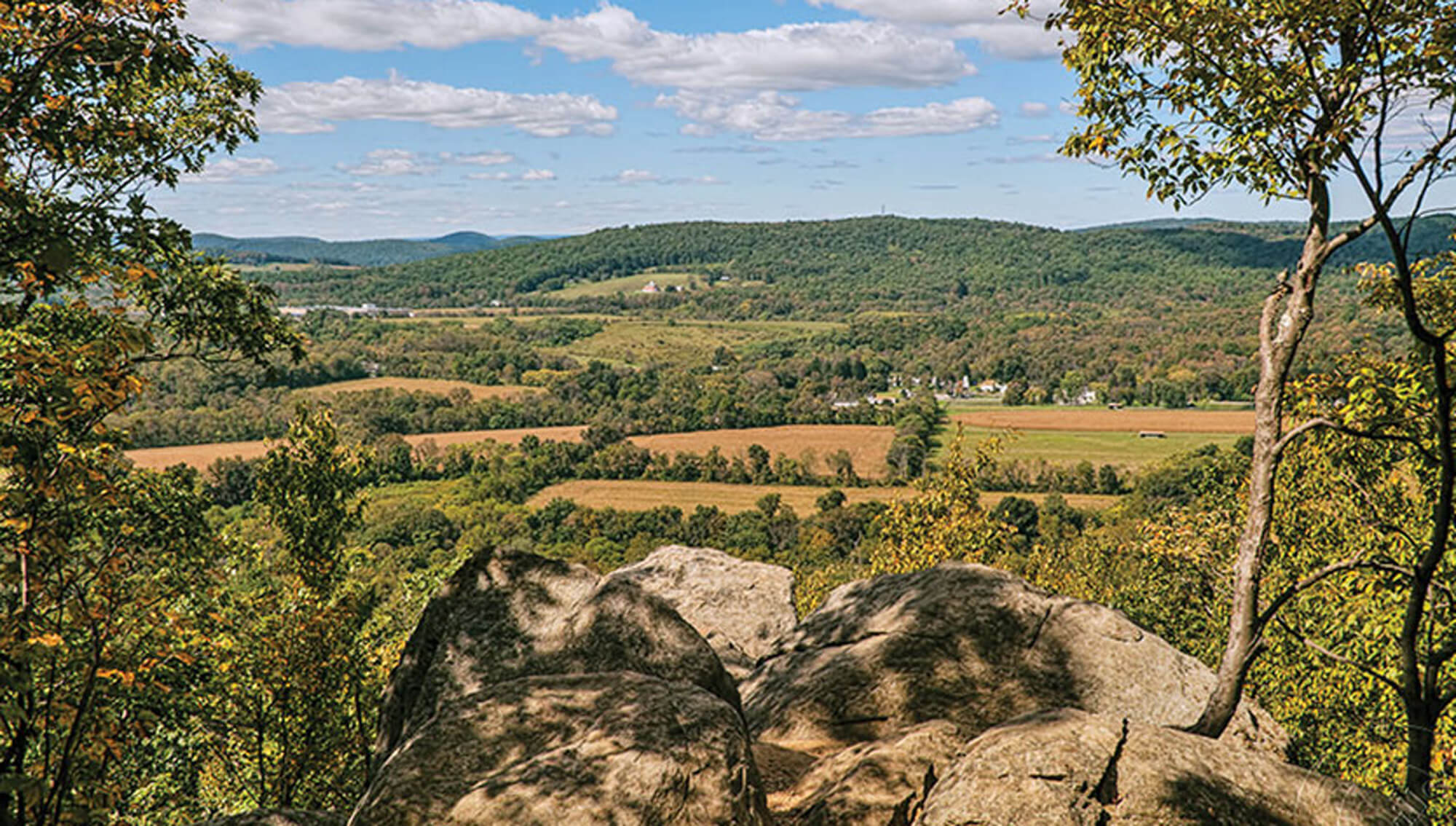 Hikes at Schooley's Mountain State Park. Scenic view of a valley.