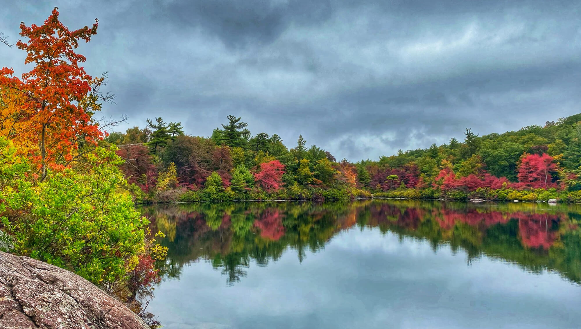 Terrance Pond. Scenic view of a lake surrounded by trees.